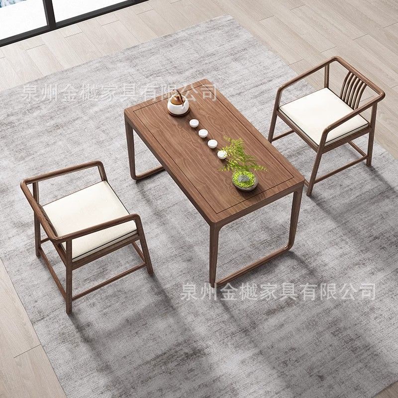 新中国式ベランダ小茶卓実木茶卓現代シンプル禅意家庭用小戸型客間茶卓の組み合わせ|undefined