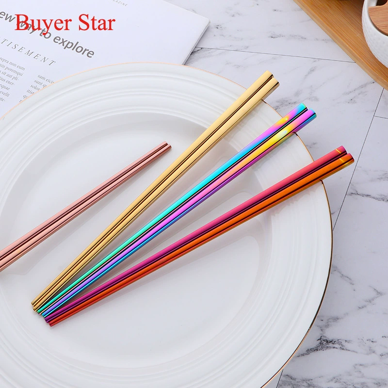 304 палочки для еды из нержавеющей стали костюм трансграничной новой подарочной коробке квадратные палочки для еды можно напечатать логотип палочки для еды из нержавеющей стали костюм