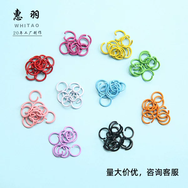 in stock wholesale color paint iron ring jewelry accessories iron connection ring C ring opening small C connection ring opening ring