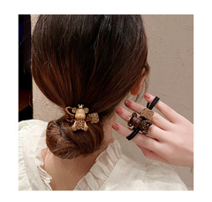 2021 Korean New Bear Charm Hairband with Diamonds, High-End Hair Tassel, Internet Star Hair Tie, Ins Hair Accessory