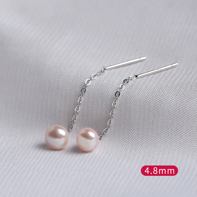 S925 pendientes de perlas de agua dulce de plata esterlina para las mujeres 2022 nuevos pendientes de moda simple temperamento pendientes joyería del oído