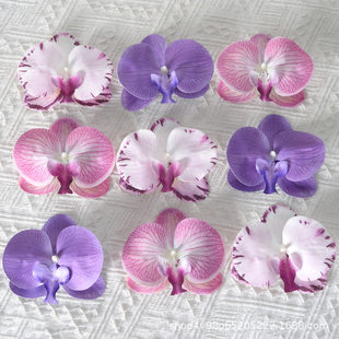 Realistic accessories, decorative flowers handmade, hairgrip, hair accessory, orchid, DIY