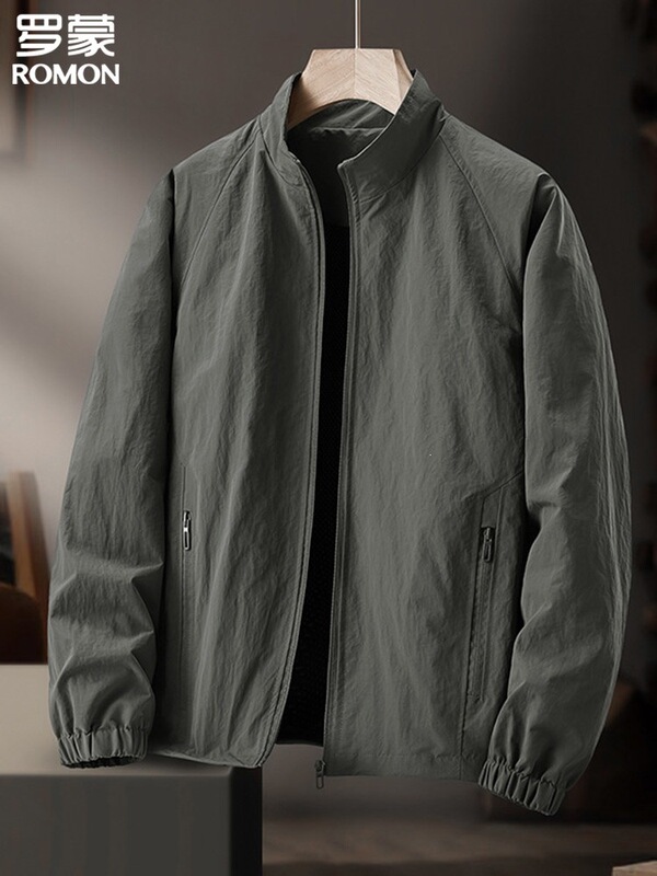 Romon Men's Workwear Jacket Spring and Autumn Outdoor Water-Repellent Windbreaker Men's New Casual Stand-Up Collar Jacket Men's Autumn Romon Men's Workwear Jacket Spring and Autumn Outdoor Water-Repellent Windbreaker Men's New Casual Stand-Up Collar Jacket Men's Autumn