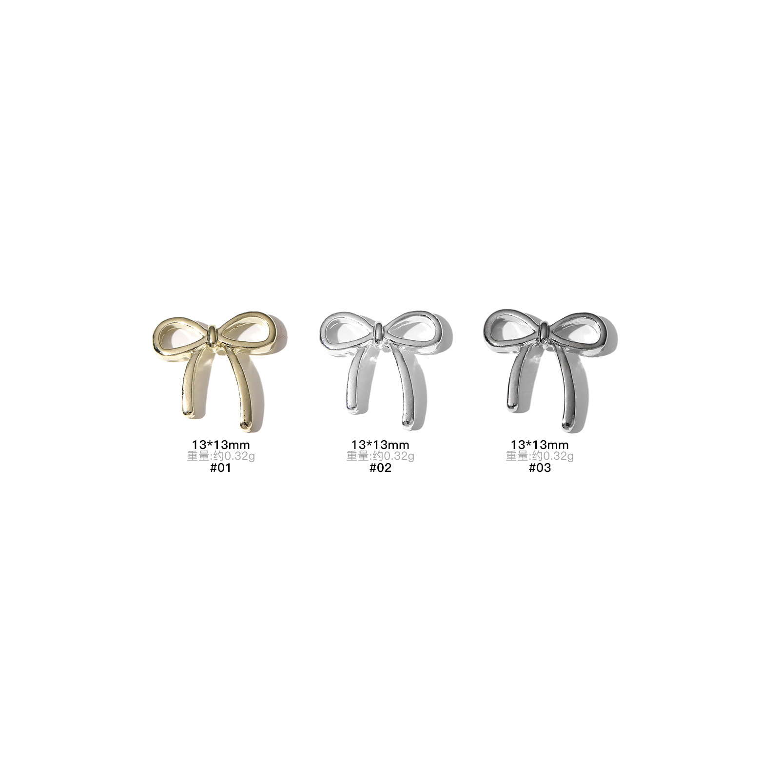 Golden nail decoration with bow, accessories, internet celebrity, new collection 4
