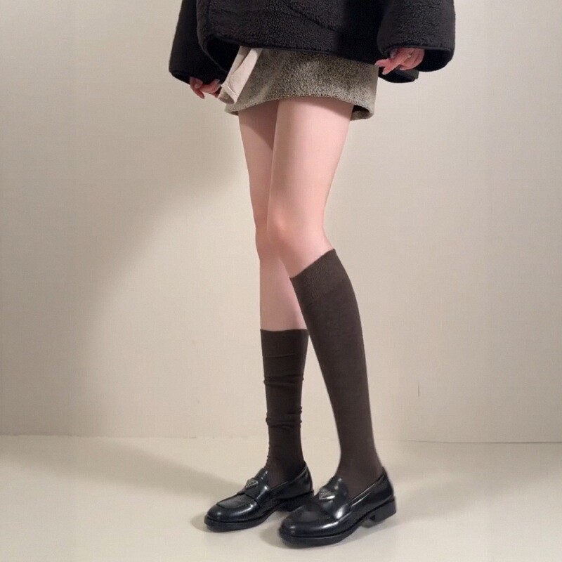 袜子女纯色小腿袜显瘦压力袜芭蕾风堆堆袜过膝袜保暖长袜女长筒袜|undefined