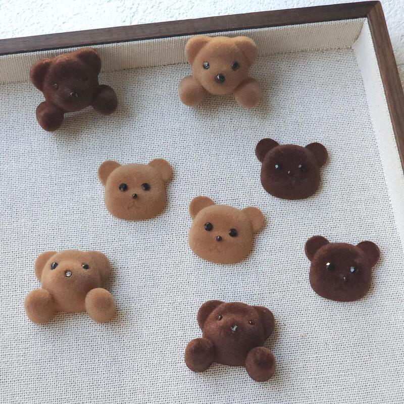 韩里韩气秋冬百搭植绒小熊头饰刘海夹边夹耳饰手机壳diy饰品配件|undefined