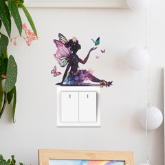Foreign trade butterfly fairy girl bedroom entrance dormitory home decoration switch wall sticker decal sticker wholesale cross-border