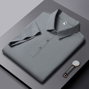High-End Men's Polo Shirt 2025 Summer New Style Simple and Versatile Lapel Short-Sleeved Men's Business Casual T-Shirt