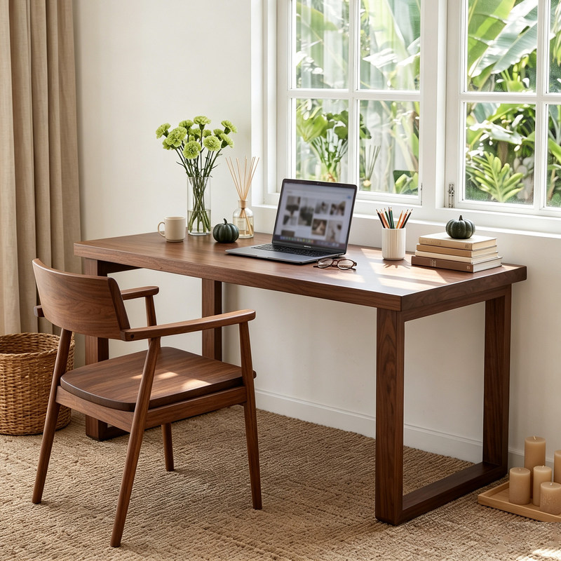 Desk for students, home computer desk, dual-use large table for living room, bedroom study desk, rectangular work table
