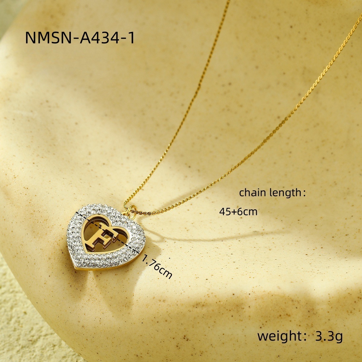 Holiday, Travel, Daily Occasion Wholesale Jewelry Lady Heart Shape 304 Stainless Steel Zircon Plating Pendant Necklace