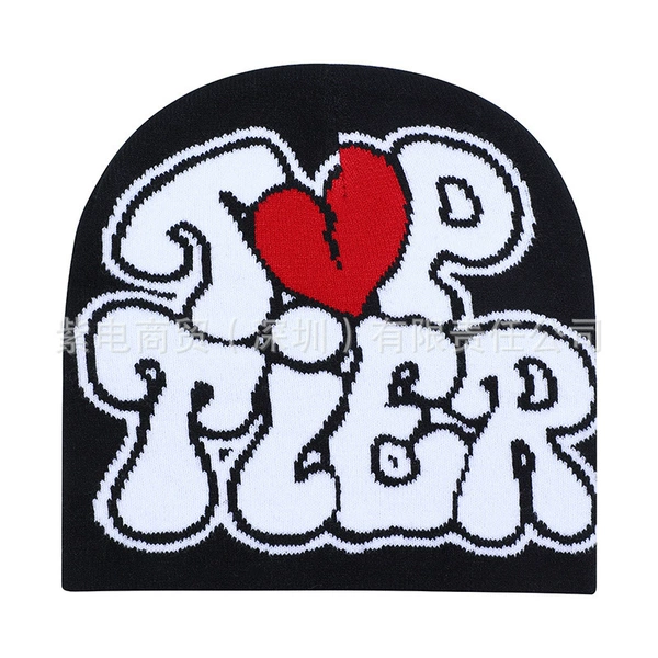 A-heart with white text on black background