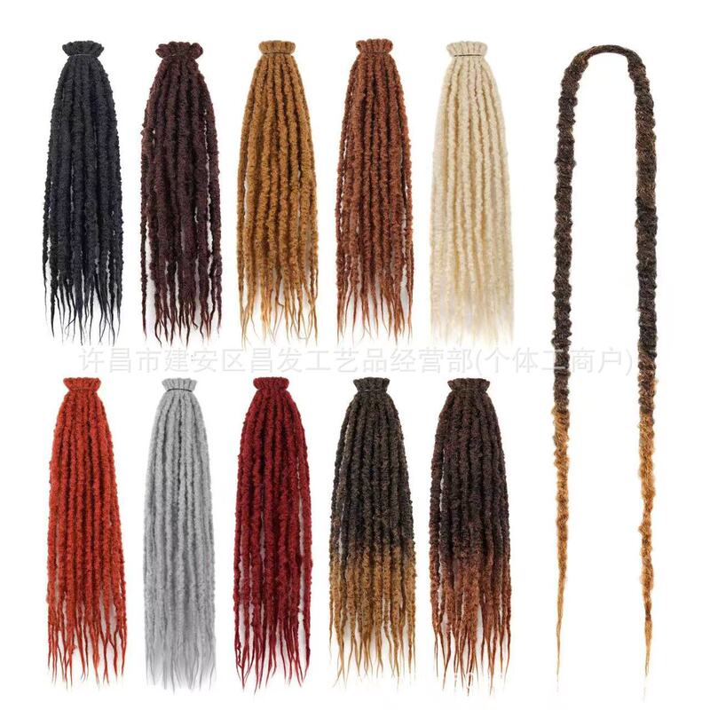 Cross-Border Hot-Selling Wigs, Single Strand African Crochet Braids, 24inch Double-Tail Textured Perm Braids Wigs Cross-Border Hot-Selling Wigs, Single Strand African Crochet Braids, 24inch Double-Tail Textured Perm Braids Wigs