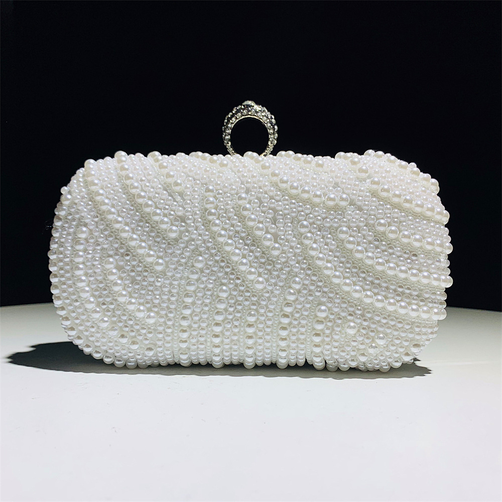 Fashionable pearl dinner bag, socialite handbag, party dress bag, elegant crossbody bag