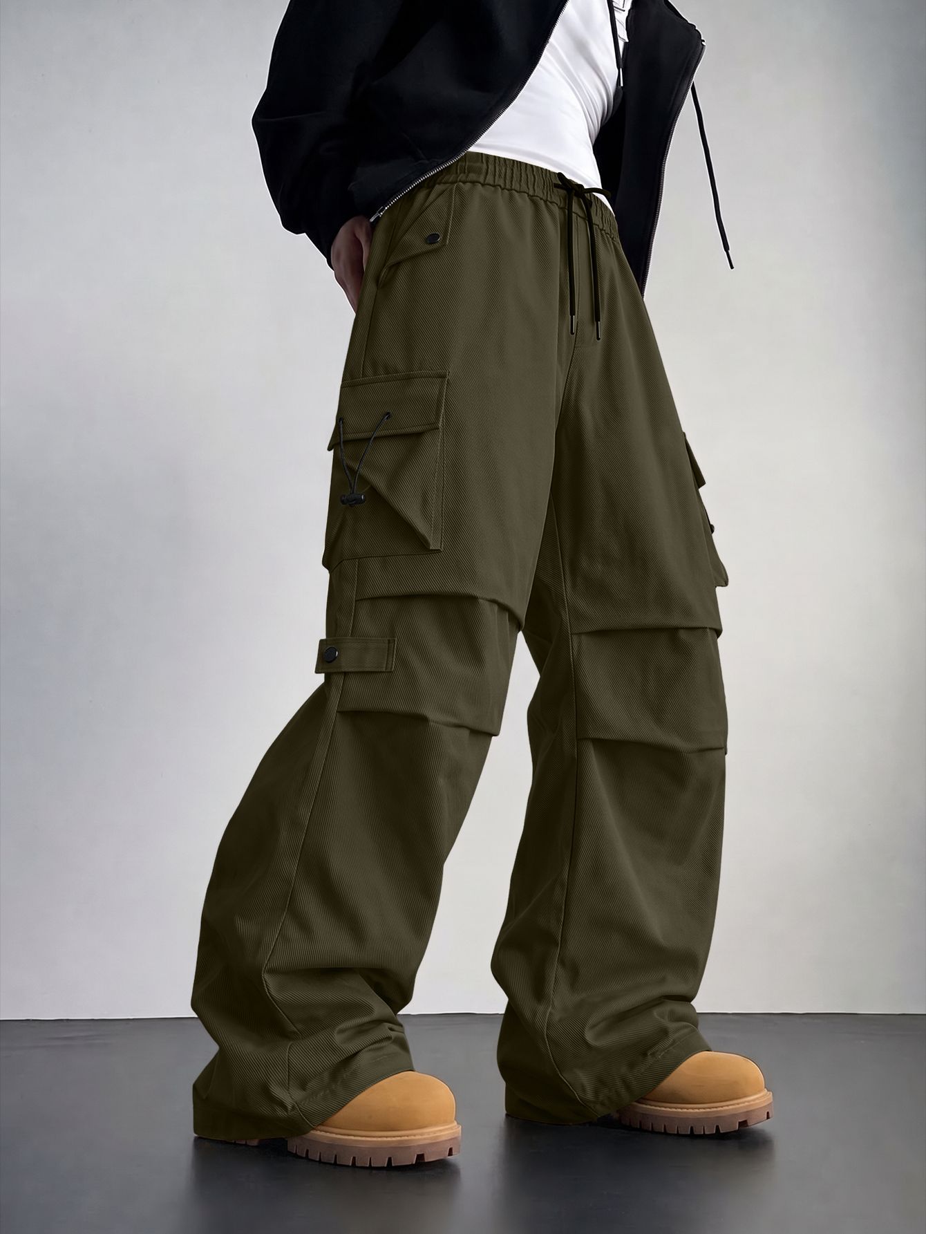 Pantalones de Carga Paracaídas para Hombre de Poliéster Resistente al Desgaste para Deporte