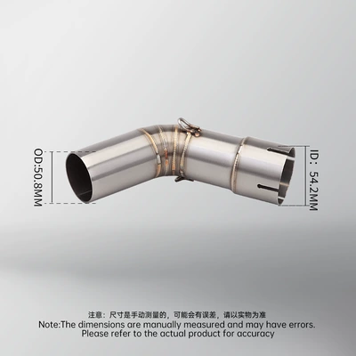 Motorcycle exhaust pipe, stainless steel middle section
