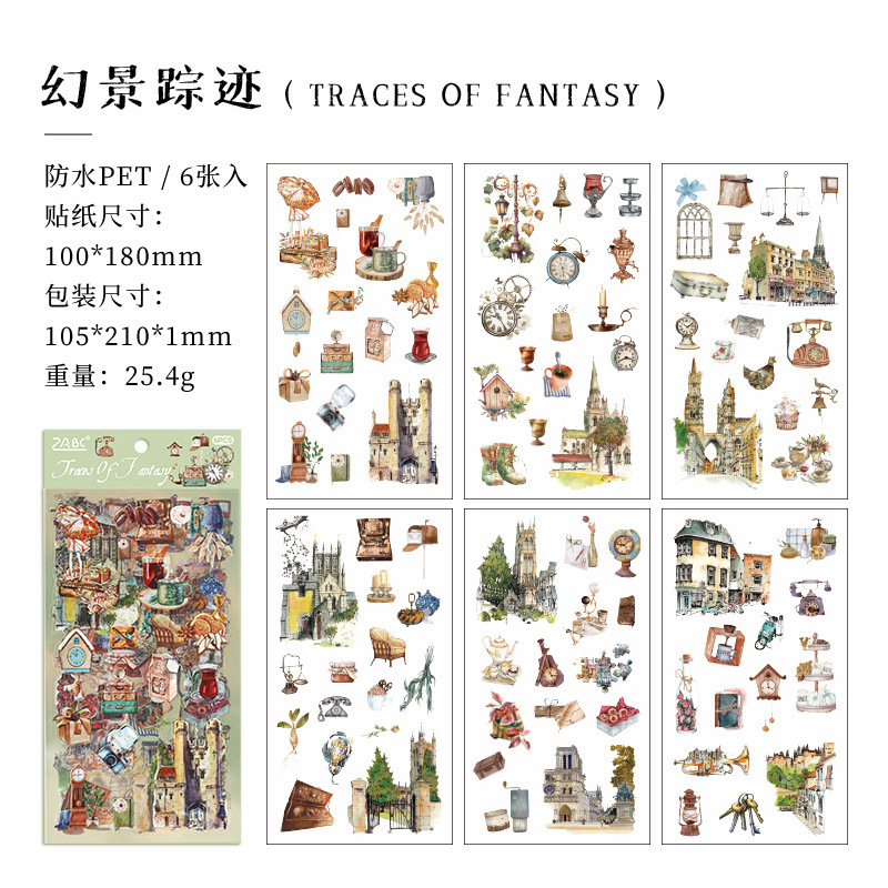 Viejos sueños para recordar pegatinas impermeables transparentes para mascotas diy diario retro material de decoración pegatinas de papelería para niños