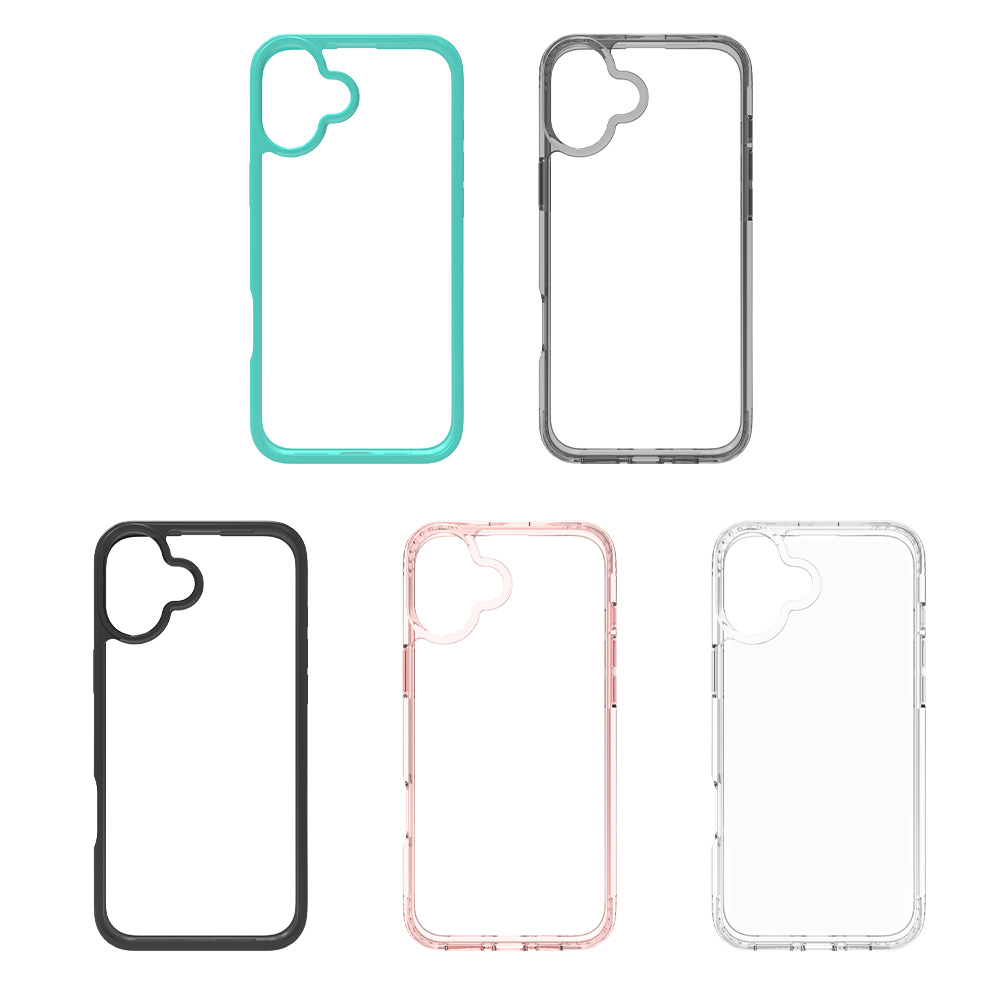 MOQ50 para iPhone16plus Apple 15 2 en 1 funda transparente para teléfono móvil estela 2.0mm antiarañazos