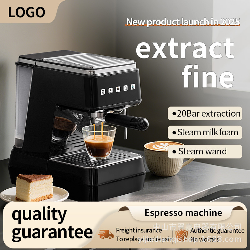 Italian Espresso Machine for Home Use, Small Semi-Automatic Milk Frother, Office Steam-Type Coffee Machine