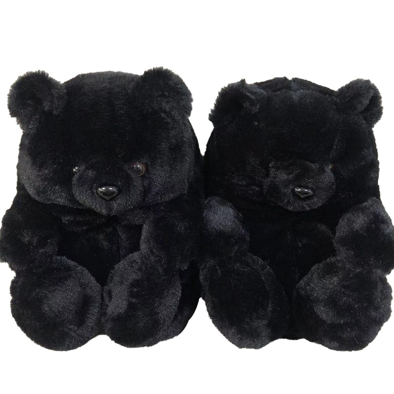En stock oso de peluche zapatillas piso hogar felpa engrosada algodón zapatos calientes fábrica