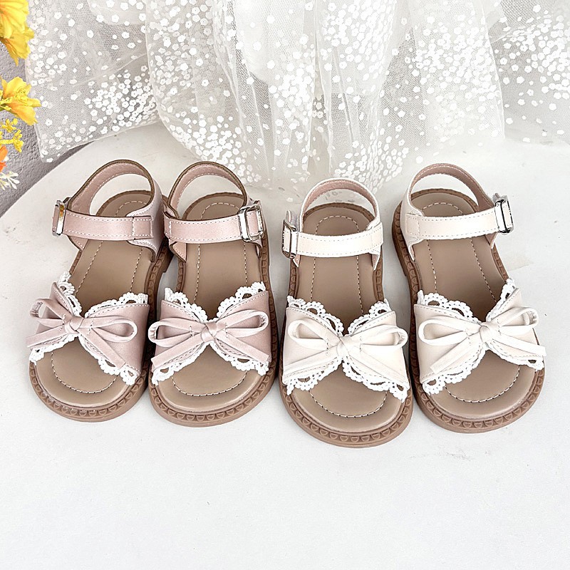Sandálias de niñas verano 2026 nuevo estilo de moda infantil princesa zapatos de sol suave zapatos de playa de bebé arco image 3