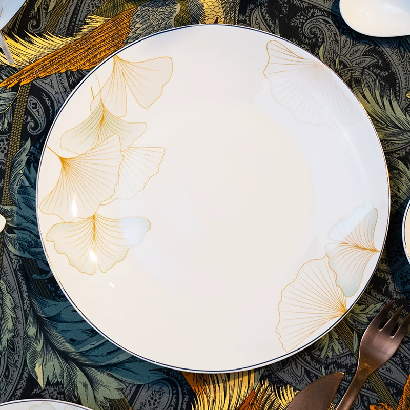 Ceramic tableware, set, light luxury style, Birthday gift, simple and elegant design