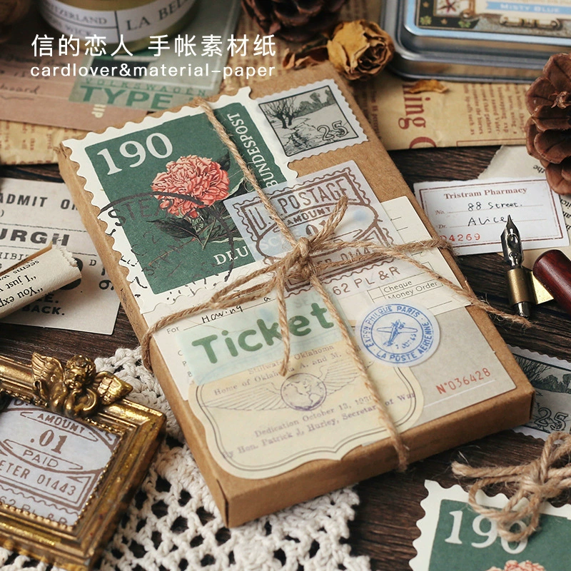 Набор декоративных коллажей Xin's old dream series — винтажные бумажные элементы, 4 дизайна