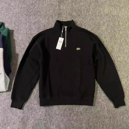 Cotton Embroidered Long-Sleeved Crocodile Logo Brand Men's Sweatshirt Fashionable Half-Zip Round Neck Outer Top Women's Casual Trend