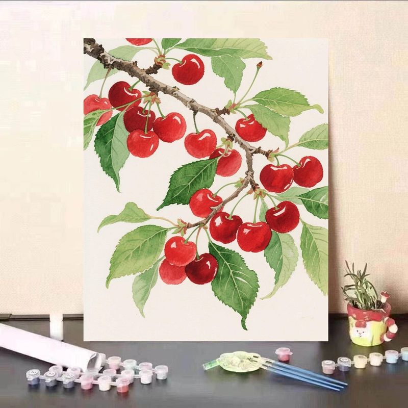 新しいリアルなスタイルのフルーツデジタル油絵 DIY 手描きの癒しと減圧の高価値リビングルーム装飾絵画|undefined
