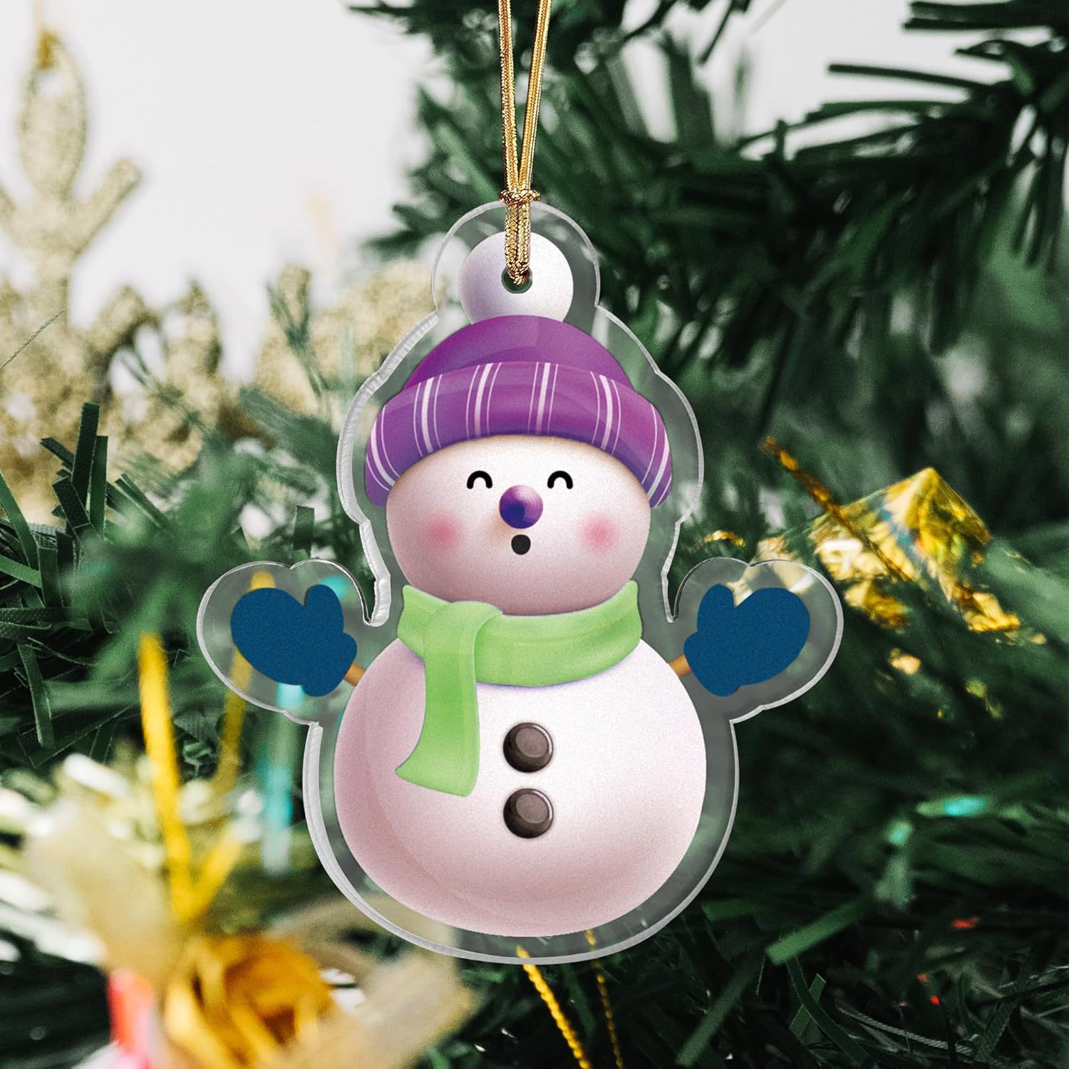 Boneco de neve transfronteiriço acrílico decoração plana enfeites de árvore de natal decoração de férias enfeites de festa de natal pingentes
