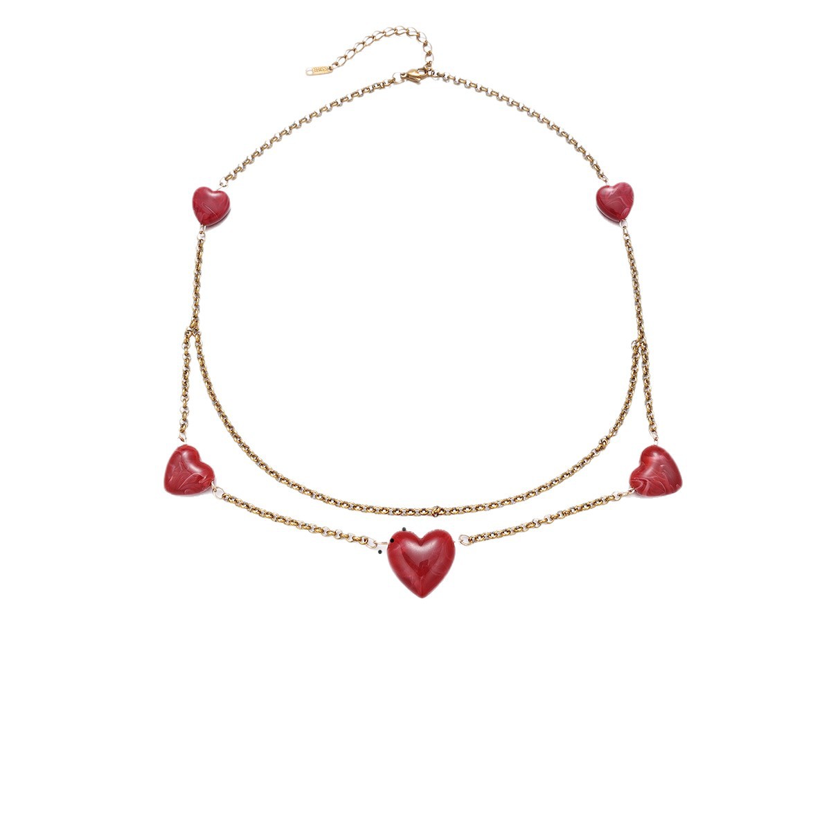 Collar de acero inoxidable para mujeres no se desvanece, colgante de amor rojo, cadena de clavícula, venta caliente transfronteriza para mujeres image 6