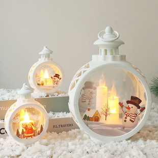 Christmas decorations led candle lights round Christmas hanging lights portable cross-border new vintage window ornaments