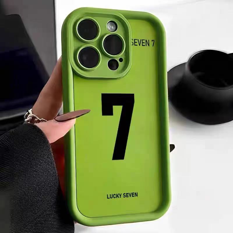 Lucky 7 para Apple 16promax funda para teléfono móvil iPhone15plus europeo y americano 13 suave 12 nicho 14/8p