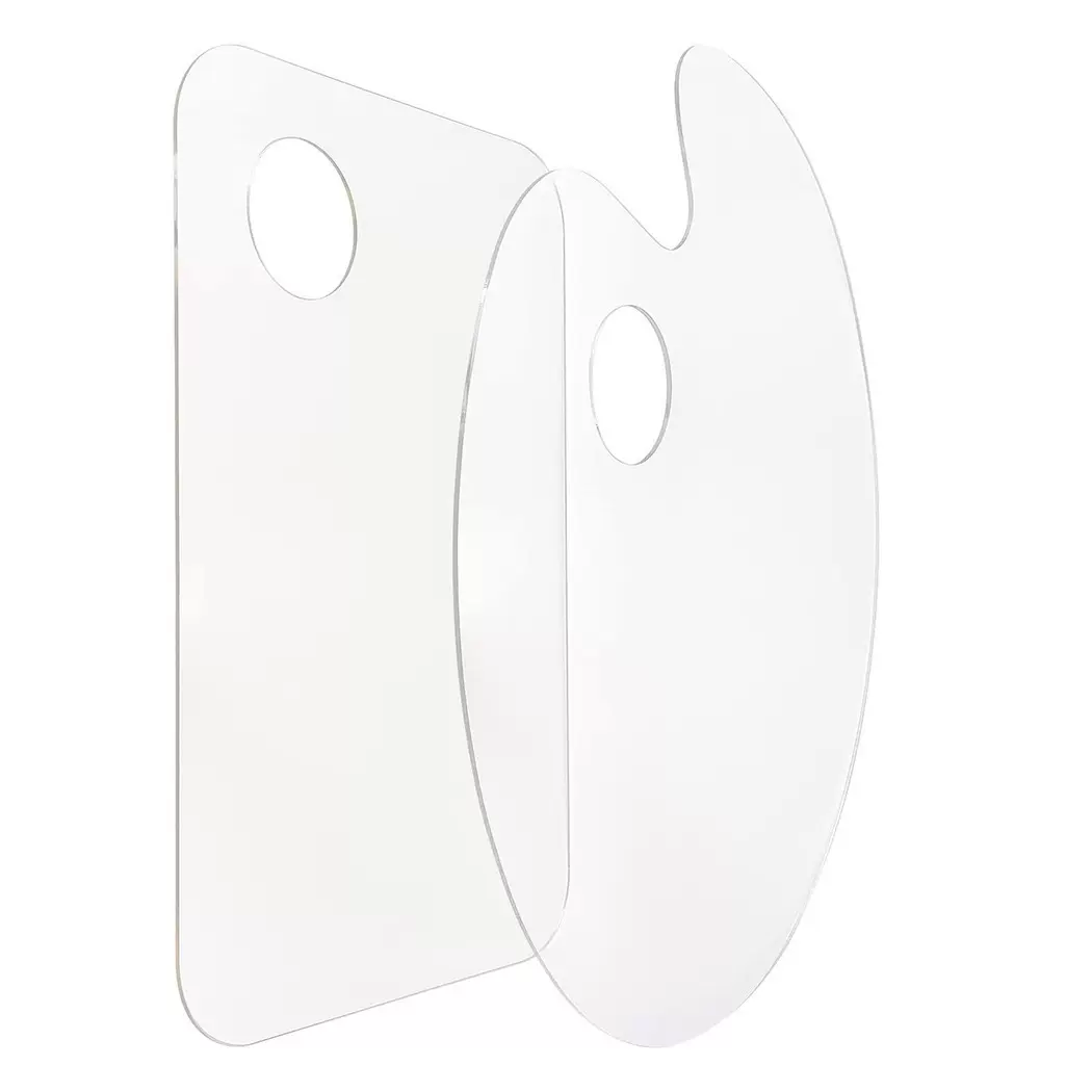 跨境透明亚克力绘画艺术手持颜料调色板DIY油画水彩艺术绘画托盘