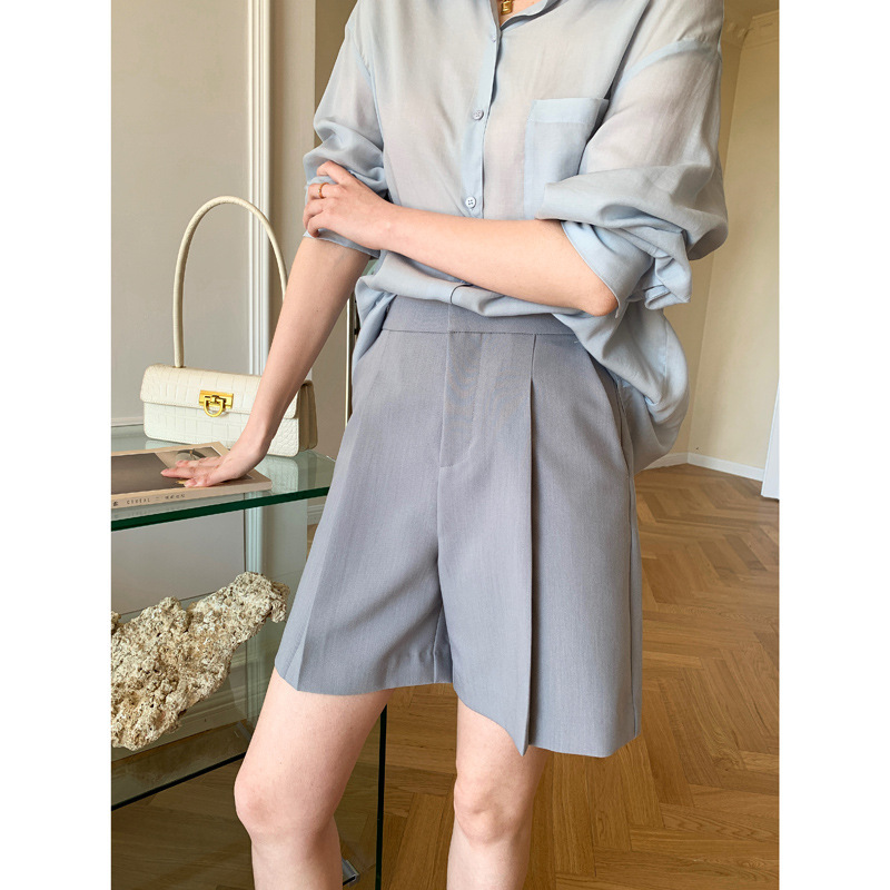 Suit Shorts Women's Summer Thin High-Waisted A-Line Five-Point Pants Design Casual Small Mid-Pants Micro-Profile Work Clothing Suit Shorts Women's Summer Thin High-Waisted A-Line Five-Point Pants Design Casual Small Mid-Pants Micro-Profile Work Clothing