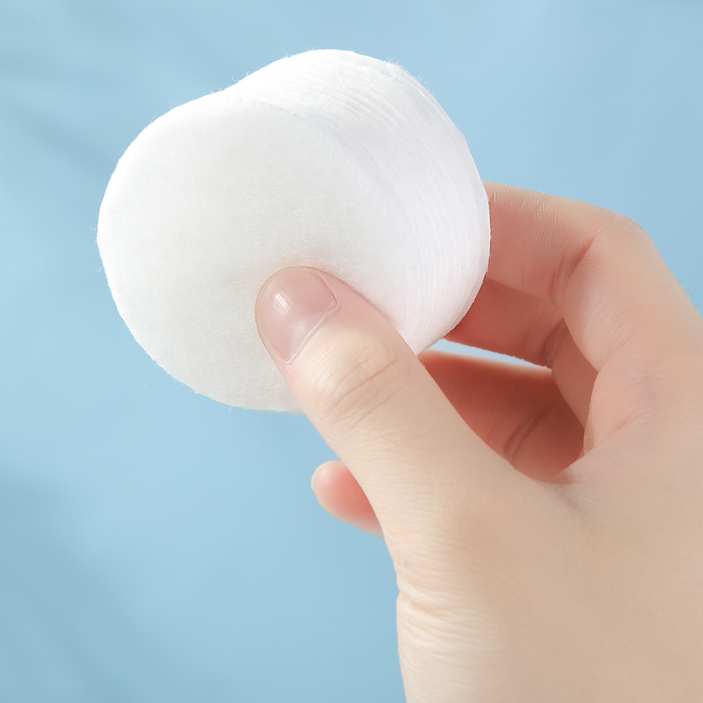 Amazon algodón desechable redondo cerradura borde húmedo de algodón viaje portátil bolsa de cuerda algodón maquillaje mayorista