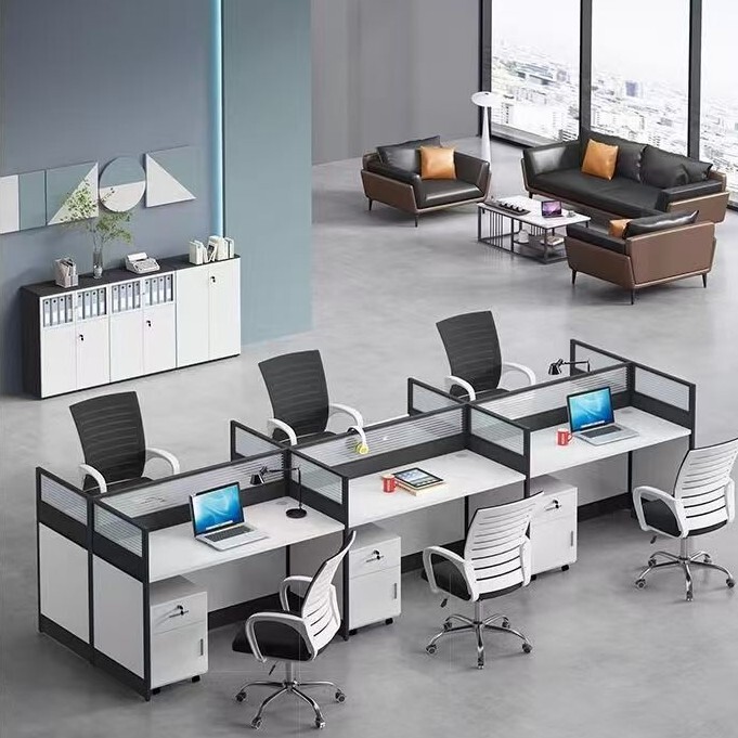 Office Desk and Chair Combination, Modern Partitioned Desk, Staff Workstation Set, Four/Six-Person Desk, Office Desk and Chair Set Office Desk and Chair Combination, Modern Partitioned Desk, Staff Workstation Set, Four/Six-Person Desk, Office Desk and Chair Set