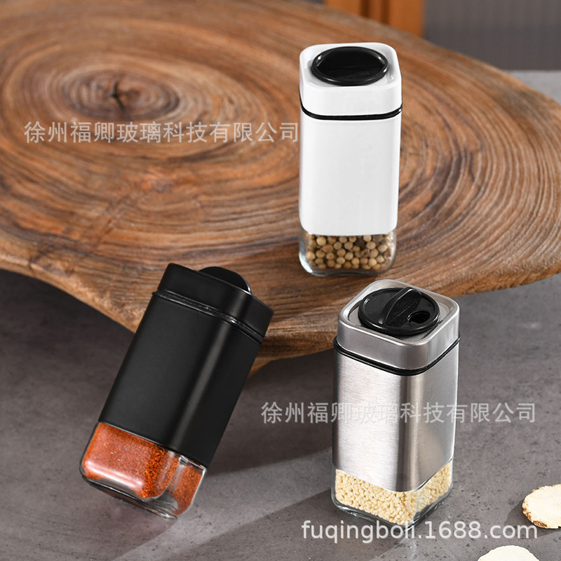 Al por mayor condimento de acero inoxidable botella condimento de especias botella cocina pimienta sal condimento botella condimento caja condimento tarro