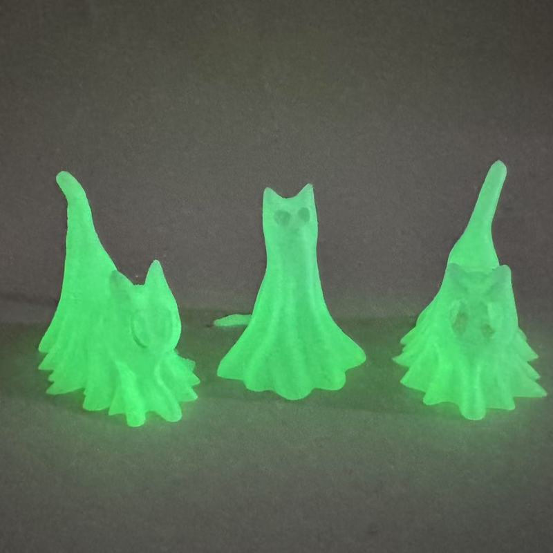 新品3D打印会发光的幽灵猫家居装饰桌面摆件万圣节礼物工艺品夜光|undefined