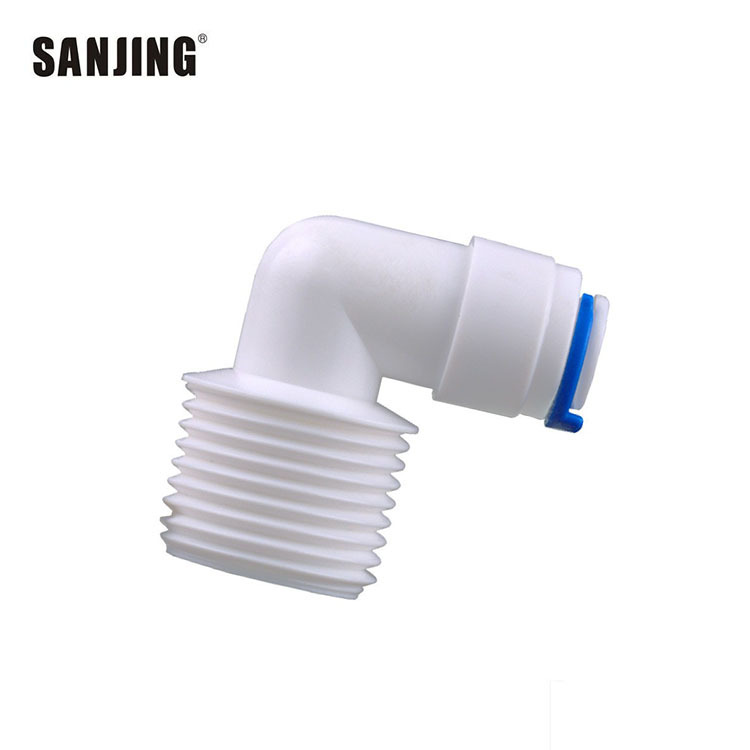 En stock al por mayor 4068 purificador de agua conector rápido 4 puntos dientes exteriores a su vez 3 puntos conector de codo de tubería