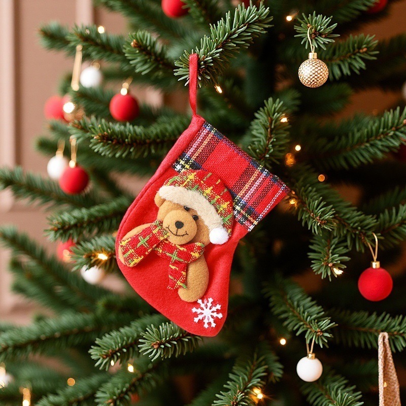 かわいいミニクリスマスソックスクリスマスツリー装飾ペンダントクリスマスソックスキャンディーバッグクリスマス小さなギフトペンダント卸売|undefined