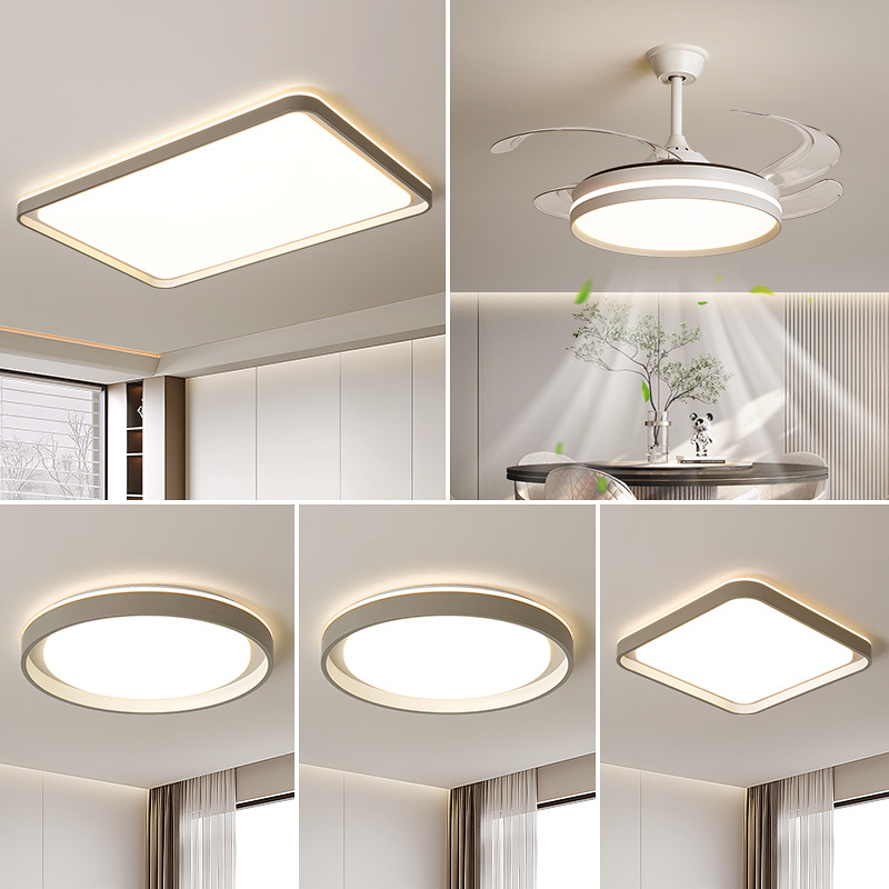 [Selección estricta] lámpara de techo minimalista de espectro completo lámpara de dormitorio de protección de ojos moderna ventilador de techo paquete de lámparas inteligentes para toda la casa