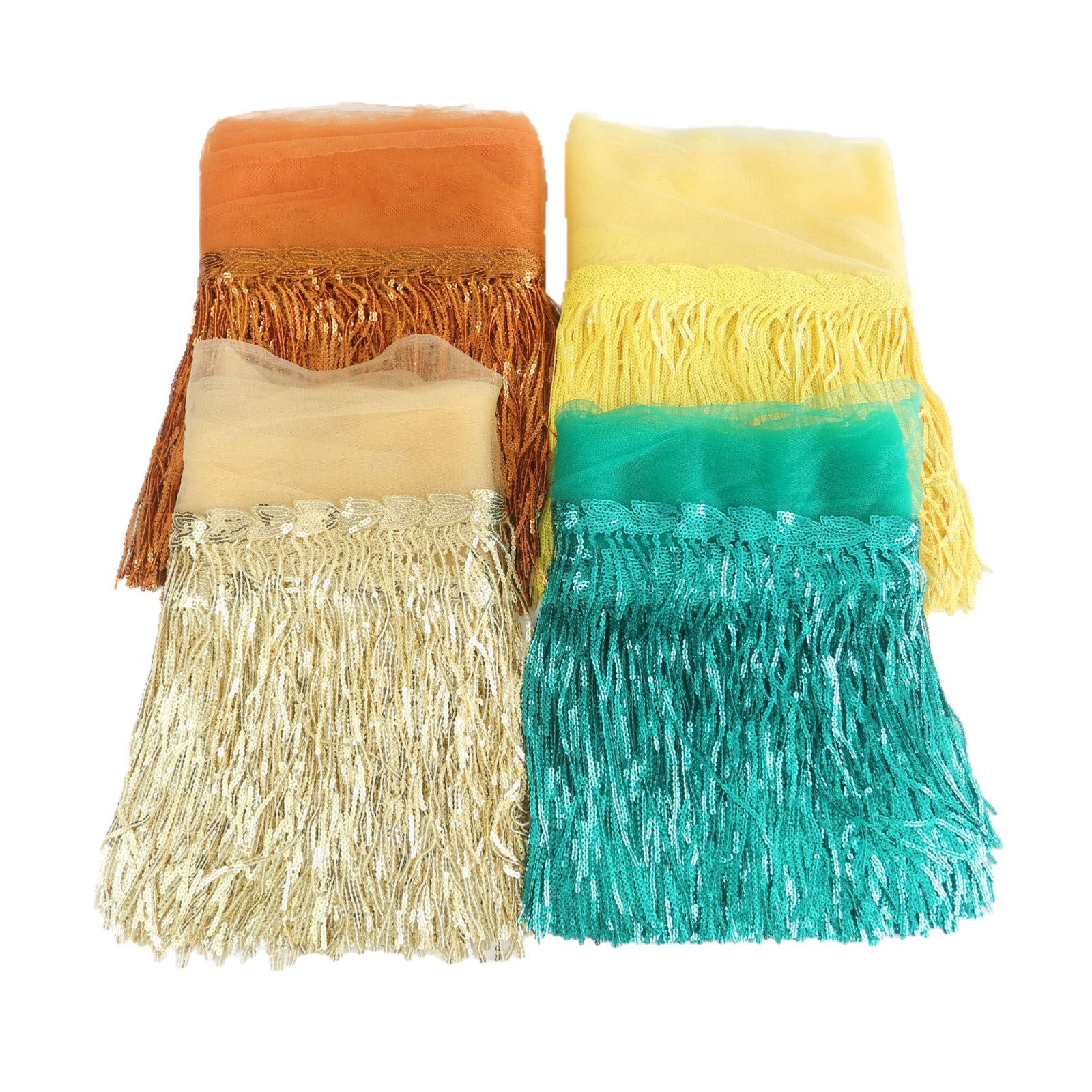 Flecos de lentejuelas láser de 20 cm en stock al por mayor del fabricante, borlas de flecos de lentejuelas para decoración de cortinas y ropa de baile DIY.