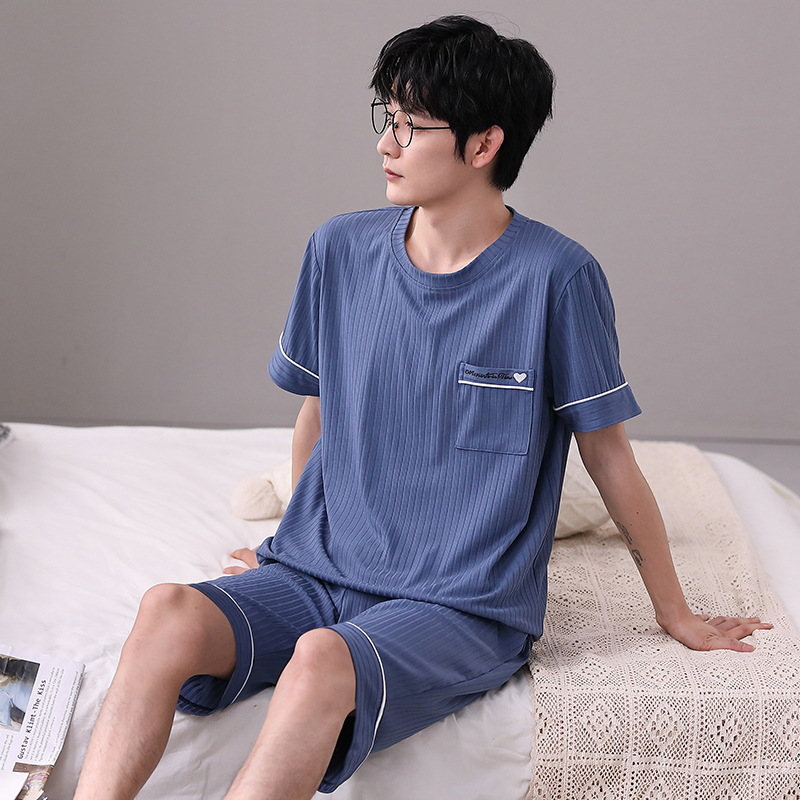2023 nuevos pijamas de los hombres de verano modal delgado de manga corta pantalones cortos de seda de hielo fresco desgaste del hogar más traje de tamaño