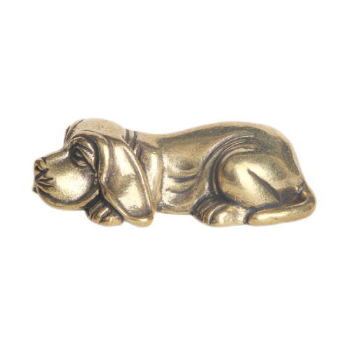 Retro brass prosperous pen holder study paperweight ornaments twelve zodiac dog toys tea pet ornaments old copper wholesale