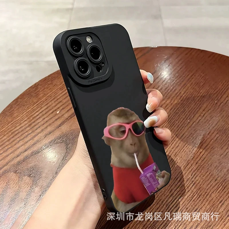 Чехол для iPhone 11–17 (включая Pro/Pro Max), принт обезьяны S677, тонкий защитный чехол