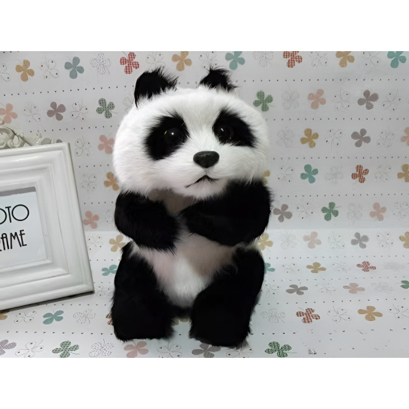 Artificial giant panda goat fur Wild farm animal model kindergarten cognitive children photo props panda