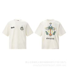 2024年夏季RHUDE 赛车限定数字2LOGO宽松印花美式潮牌外贸新款T恤