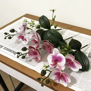 3花2叶1草单支蝴蝶兰把花婚庆礼堂布置插花酒店卧室装饰仿真花束