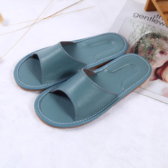 高檔全牛皮夏季真皮拖鞋居家鞋室內男女情侶涼拖鞋會所浴場專用