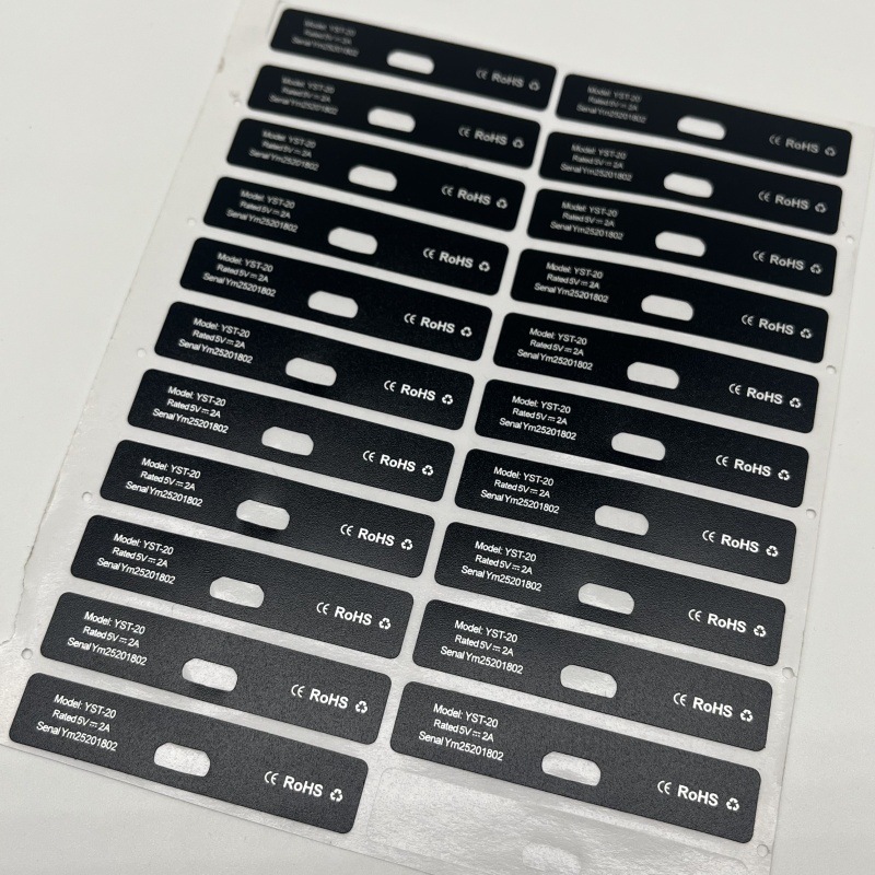 丝印加工磨砂PC标识装饰片 铭牌LOGO显示膜片  PVC磨砂标识面贴